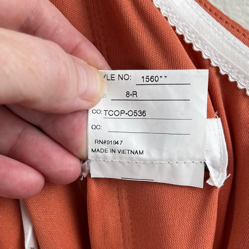 After Six Terracotta Off Shoulder Basque Neck Maxi Dress Evening Gown 8 NWT - Picture 12 of 15